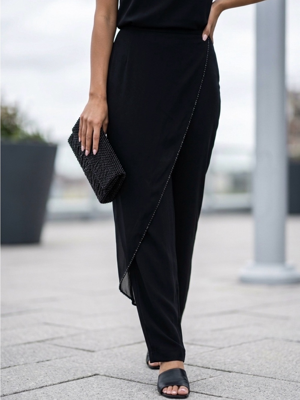 Vintage Simon Chang Black Boot Cut Pants